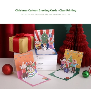 Weihnachtliche 3D Pop-Up Grußkarten, süße Cartoon Feiertag Segen Geschenkkarte mit Umschlag.