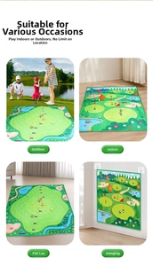 Múltiples vistas de la alfombra de golf para exteriores y pared en interiores