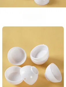 Miniature white ceramic bowl with side hole for DIY crafts and dollhouse scenes