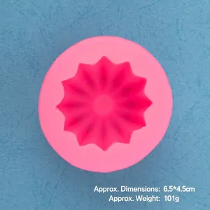 Pink succulent silicone mold for DIY baking and gypsum crafts, size 6.5x4.5cm