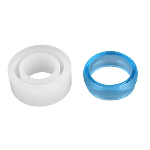 DIY silicone ring mold for resin casting with a blue transparent crystal resin ring