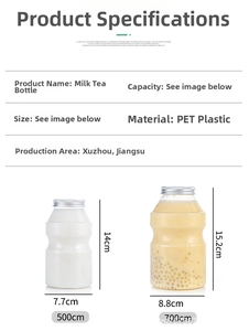 Detailweergave van 500ml en 700ml PET-sapflessen met metalen schroefdoppen