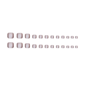 24pcs purple cat eye press-on toenails featuring iridescent shimmer on white background