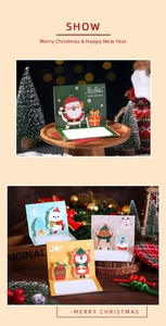 Detailed 3D Christmas cards featuring pop-up Santa, reindeer, and polar bear designs