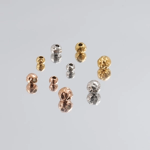 Hammered stainless steel beads in gold, silver, and rose gold for DIY jewelry making