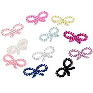 DIY colorful ABS pearl bow accessories for phone case and mug decoration, 10-piece set