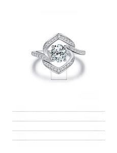 Macro detail of S925 sterling silver ring showing geometric design and 5x6mm stone size