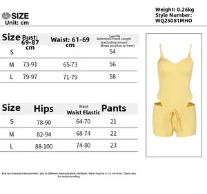 Detailed size chart for women striped two-piece summer casual sportswear set