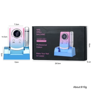 Kit ponceuse à ongles électrique portable avec écran LCD et support au fini dégradé