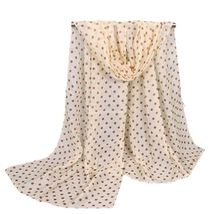 Elegant polka dot chiffon scarf for women, lightweight spring sun protection long wrap