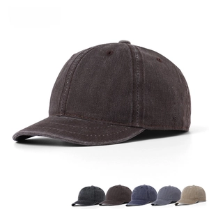 Vintage gewaschene Baumwolle Baseballkappe mit kurzem Schirm in mehreren Farben für Unisex