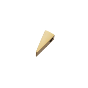 Golden stainless steel triangle beads with mirror finish and dual 1.8mm holes