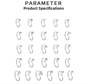 Grid display of 26 adjustable initial rings with sparkling zircon inlaid letters