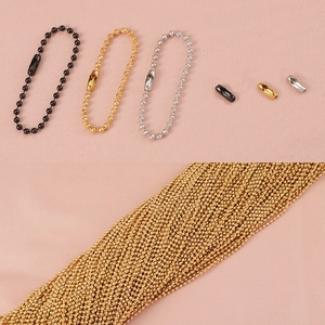 Collier Chaîne À Billes Acier Inoxydable 304 Bijoux DIY Minimaliste Mode Unisexe Avec Fermoir