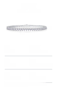 Detail view of 3mm S925 sterling silver tennis bracelet with Moissanite stones