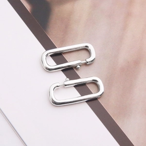Detailed view of large oval S925 sterling silver spring clasps for jewelry making