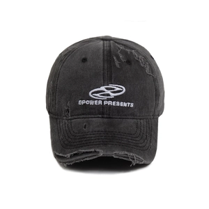 Casquette de baseball rétro en coton lavé avec broderie et design usé pour l'été