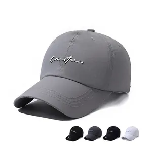 Quick Drying Polyester Baseball Cap Sun Protection Breathable Adjustable Letter Embroidery Outdoor Sports Hat