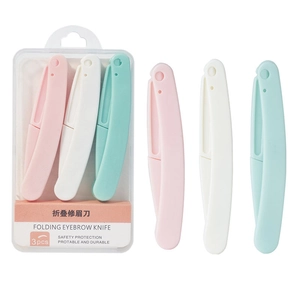 Folding Eyebrow Razor Portable Stainless Steel Blade With Safety Macro Net Skin Protection Face Hair Shaver Women Makeup Tool