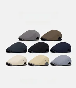 Flat cap collection in eight colors featuring metal eyelets and adjustable back straps