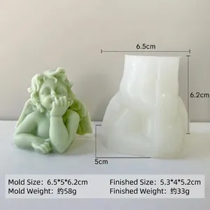 Detailed view of angel silicone mold dimensions for candle and handmade soap making