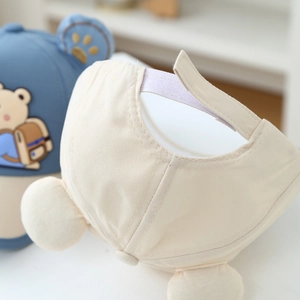 Detail of adjustable velcro strap and cute 3D animal ears on toddler baseball caps