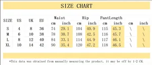 Size chart showing waist, hip, and length measurements for vintage washed denim jeans
