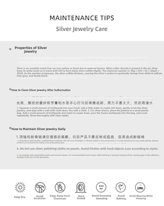 Care guide for S925 silver pearl ring detailing cleaning and maintenance steps