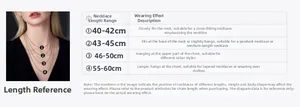 Guía de tallas para collares de cuentas chapados en oro con longitudes de 40 a 60 cm