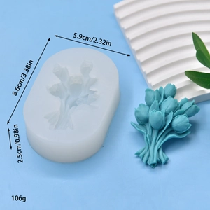 Stampo in silicone a forma di tulipano per candele fai da te e arte in resina