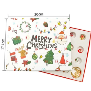 Christmas Advent Calendar jewelry box with 24 DIY charms and necklace set