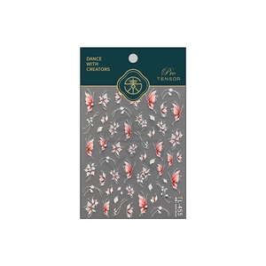 Pink butterfly and white flower nail art stickers TL-455 with ultra-thin adhesive backing