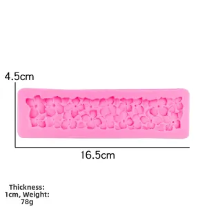 Rosa Silikon-Fondantform im Rosendesign, Länge 16,5 cm für Kuchendekorationen