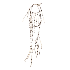 Exquisite multi-layer black and gold fringe beaded body chain with a bohemian vintage design