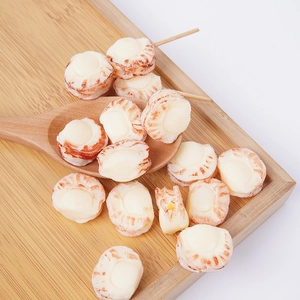 Realistic PVC scallop meat model for DIY kitchen toys and artificial food decor