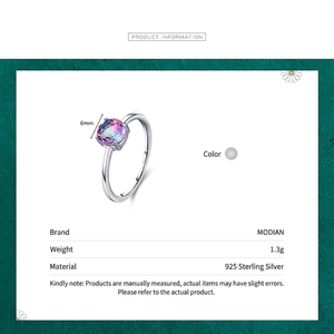 S925 sterling silver ring featuring a 6mm round gradient mystic topaz gemstone