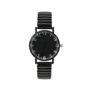 Women Fashion Quartz Watch Minimalist Artistic Numerals Round Dial Stainless Steel Elastic Expansion Band Student Casual Wristwatch
