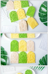 Detailed leaf texture embossing tools for fondant cakes and botanical craft clay molds