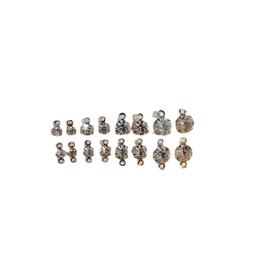 Gold and silver copper plated rhinestone connector charms for DIY earring and jewelry making