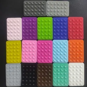 Universal 24-cup square double-sided silicone suction cup pads in multiple vibrant colors