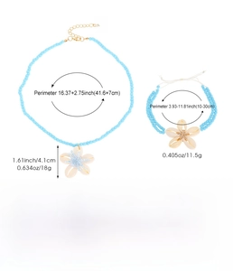 Tabella taglie dettagliata per collana stella marina in ceramica e bracciale perline
