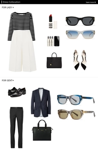 Flat lay of retro aviator sunglasses with stylish striped knitwear and fashion accessories