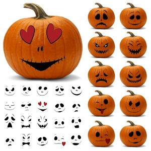 Halloween Pumpkin Face PVC Stickers Waterproof DIY Holiday Party Decoration Cute Scary Expressions Wall Decals