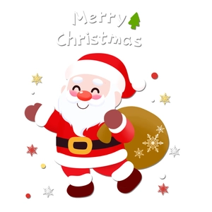 Festive Santa Claus static glass sticker with Merry Christmas text for holiday window decor