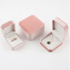 Soft Velvet Jewelry Packaging Box Octagonal Luxury Storage Case For Rings Necklaces Pendants Gift Display Elegant
