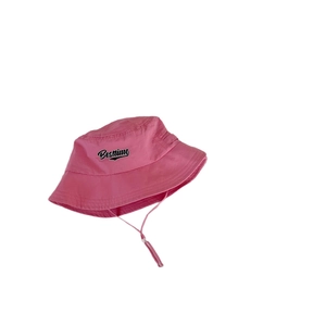 Rosa schnelltrocknender Sonnenhut für Kinder mit Kordelzug und Besttime-Stickerei