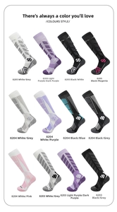 Grid view of professional merino wool ski socks in twelve various color combinations