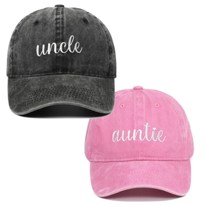 Vintage Baseball-Caps aus gewaschener Baumwolle mit Stickerei für Onkel und Tante