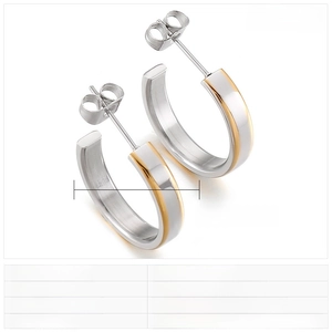 Fiche technique détaillée des boucles d'oreilles créoles en acier de 19x4mm en trois tons