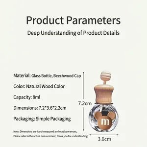 Cute milk tea colored car perfume bottle with Mickey ear design and wooden cap